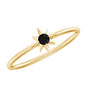 Genuine Black Spinel Sunburst Promise Ring for Women
