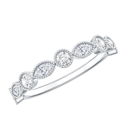 Certified Bezel Set Moissanite Eternity Band Ring