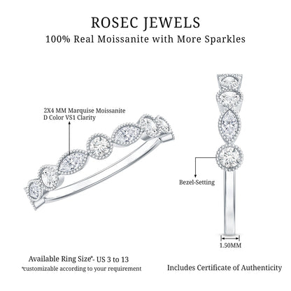 Certified Bezel Set Moissanite Eternity Band Ring