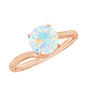 Certified Real Ethiopian Opal Solitaire Engagement Ring with Bypass Shank