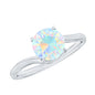 Certified Real Ethiopian Opal Solitaire Engagement Ring with Bypass Shank