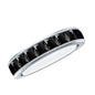 Princess Cut Black Spinel Half Eternity Band Ring