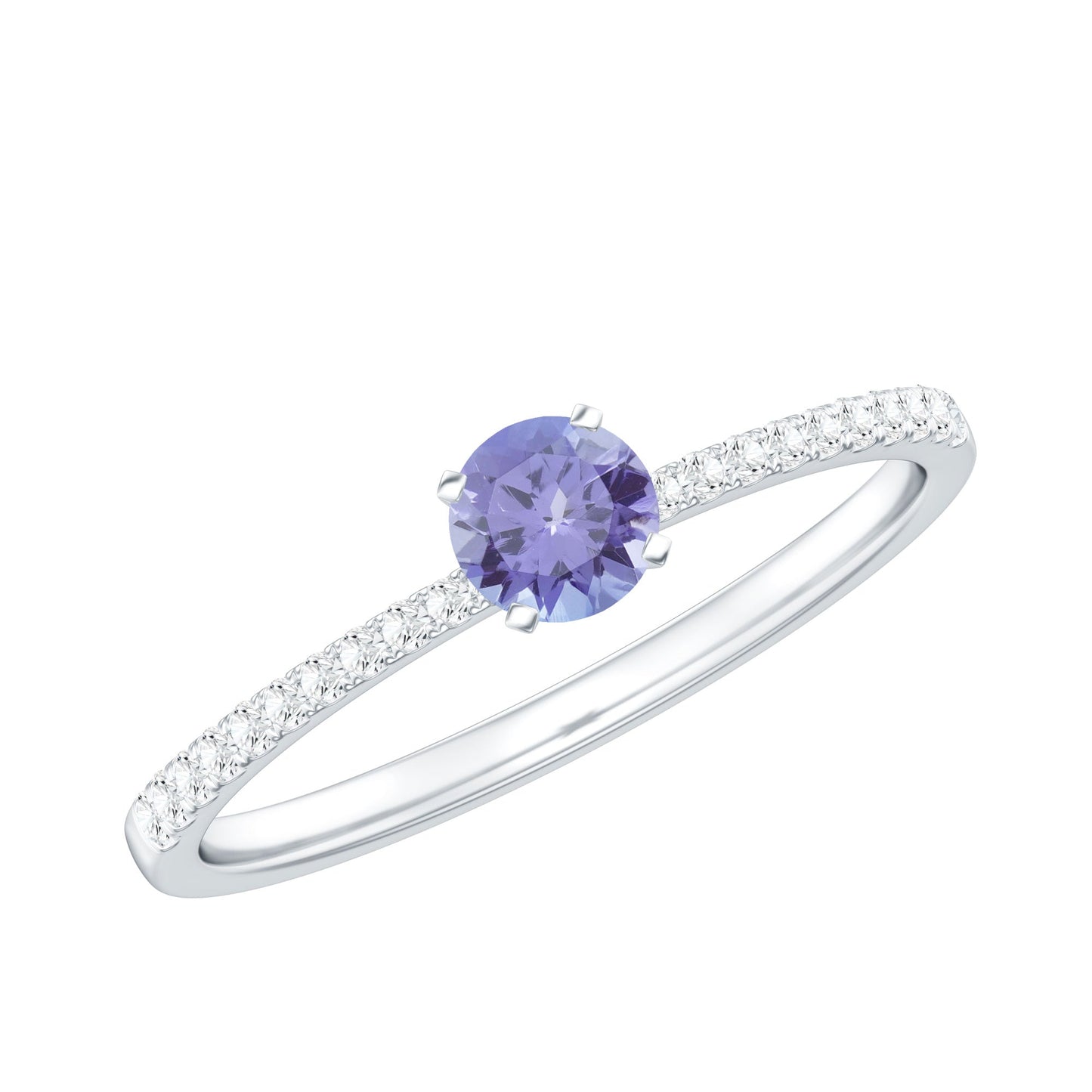 Minimal Tanzanite Diamond Promise Ring for Engagement