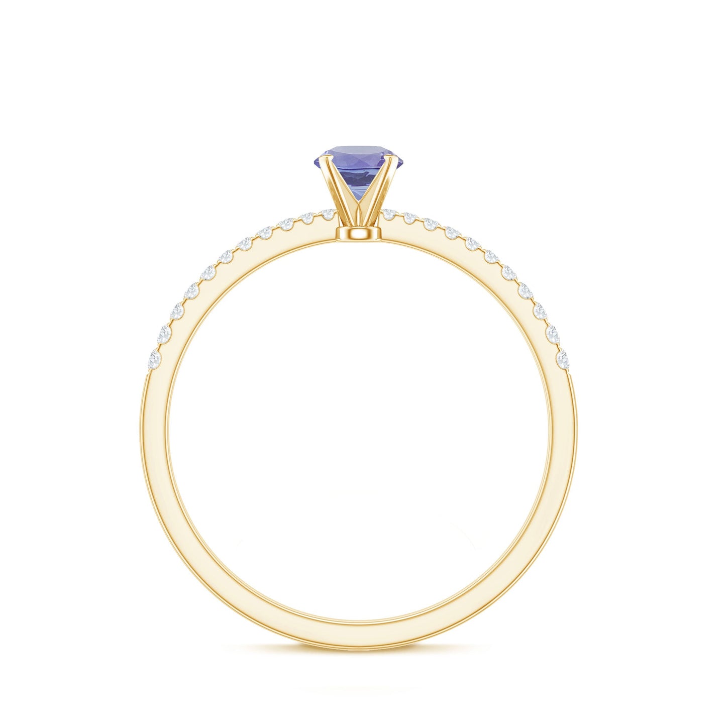 Minimal Tanzanite Diamond Promise Ring for Engagement