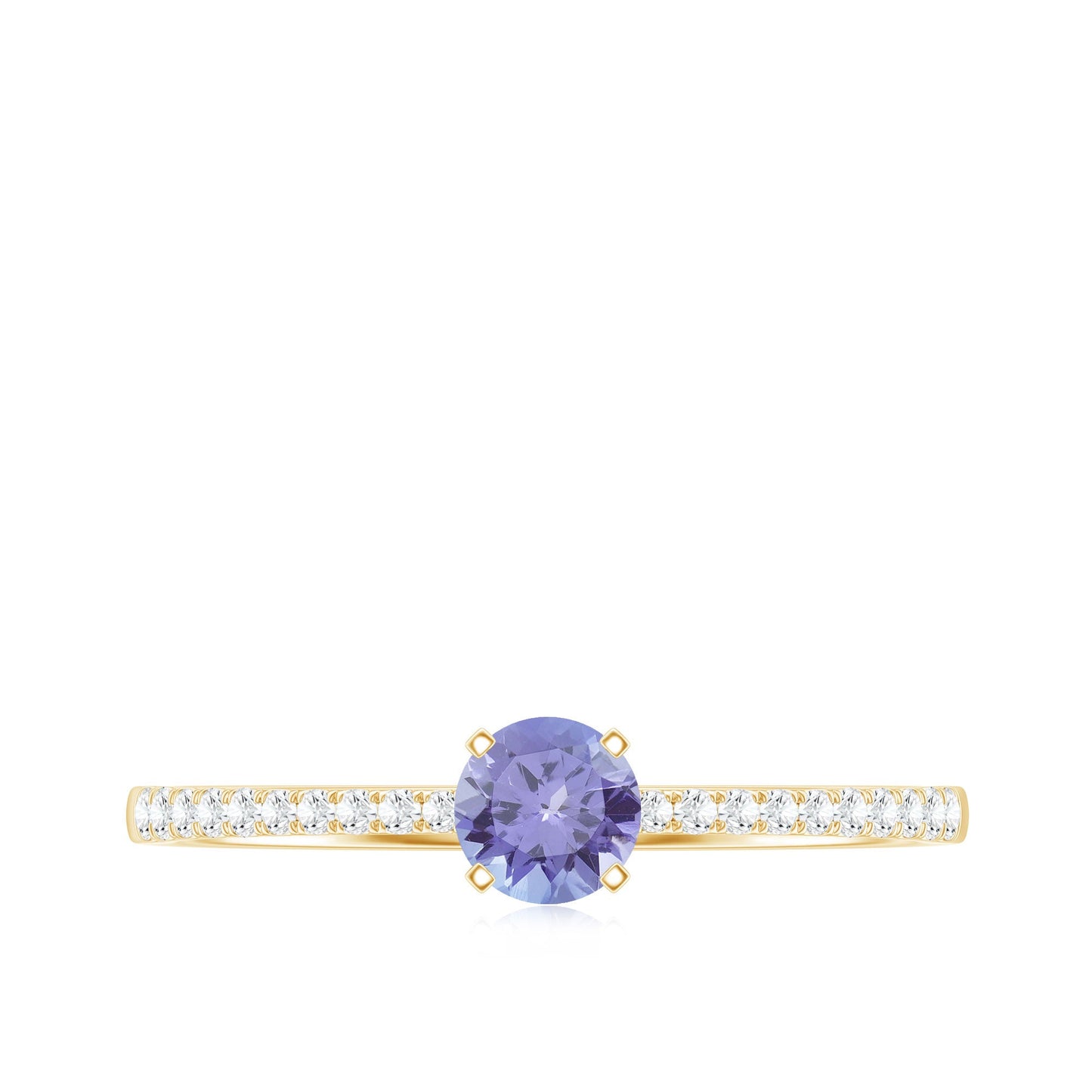 Minimal Tanzanite Diamond Promise Ring for Engagement