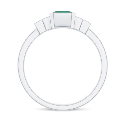 Certified Lab Grown Emerald Diamond Art Deco Engagement Ring