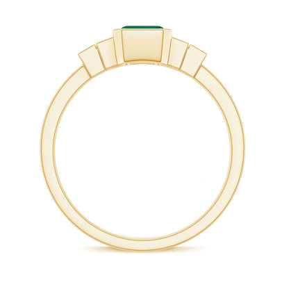 Certified Lab Grown Emerald Diamond Art Deco Engagement Ring