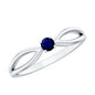 Natural Blue Sapphire Cute Promise Ring with Split Shank