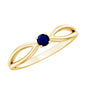 Natural Blue Sapphire Cute Promise Ring with Split Shank