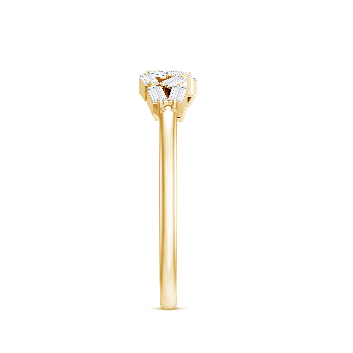 Baguette Moissanite Anniversary Ring in Prong Setting