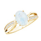 Oval Moonstone Infinity Engagement Ring with Diamond