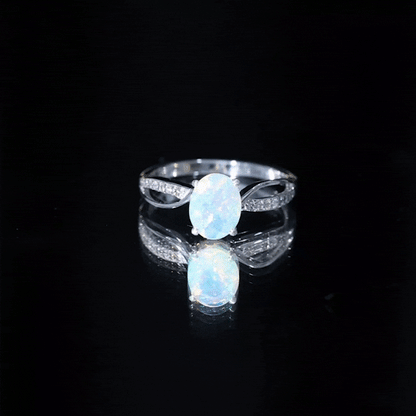 Natural 1.2 Carat Oval Opalescent Diamond Engagement Ring with Split Shank