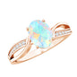 Natural 1.2 Carat Oval Opalescent Diamond Engagement Ring with Split Shank