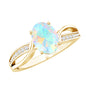 Natural 1.2 Carat Oval Opalescent Diamond Engagement Ring with Split Shank