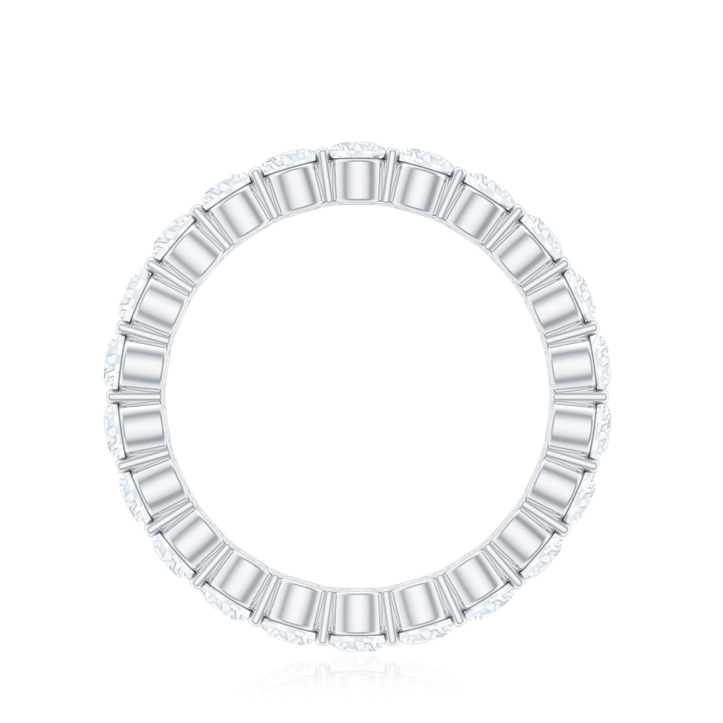 Certified Round Moissanite Eternity Wedding Band Ring