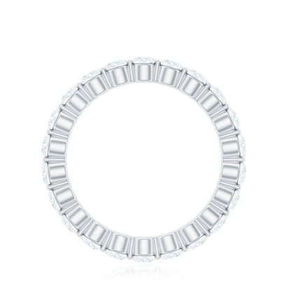 Certified Round Moissanite Eternity Wedding Band Ring