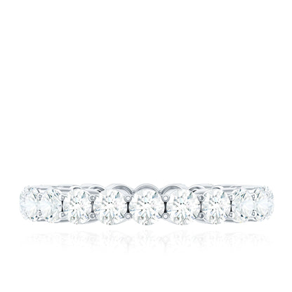 Certified Round Moissanite Eternity Wedding Band Ring
