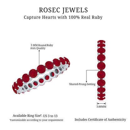 Genuine Red Ruby Full Eternity Ring