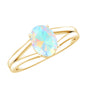 1.2 Carat Genuine Oval Ethiopian Rainbow Opal Split Shank Engagement Ring