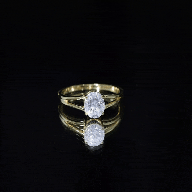 1 Carat Oval Moissanite Engagement Ring With Certificate