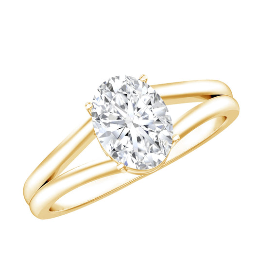 1 Carat Oval Moissanite Engagement Ring With Certificate