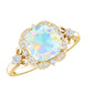 Real Cushion Cut Ethiopian Opal Antique Looking Engagement Ring with Diamond