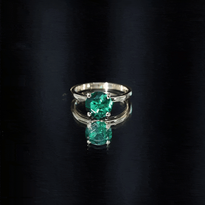 Certified 2 Carat Lab Grown Emerald Solitaire Engagement Ring