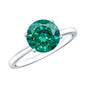 Certified 2 Carat Lab Grown Emerald Solitaire Engagement Ring