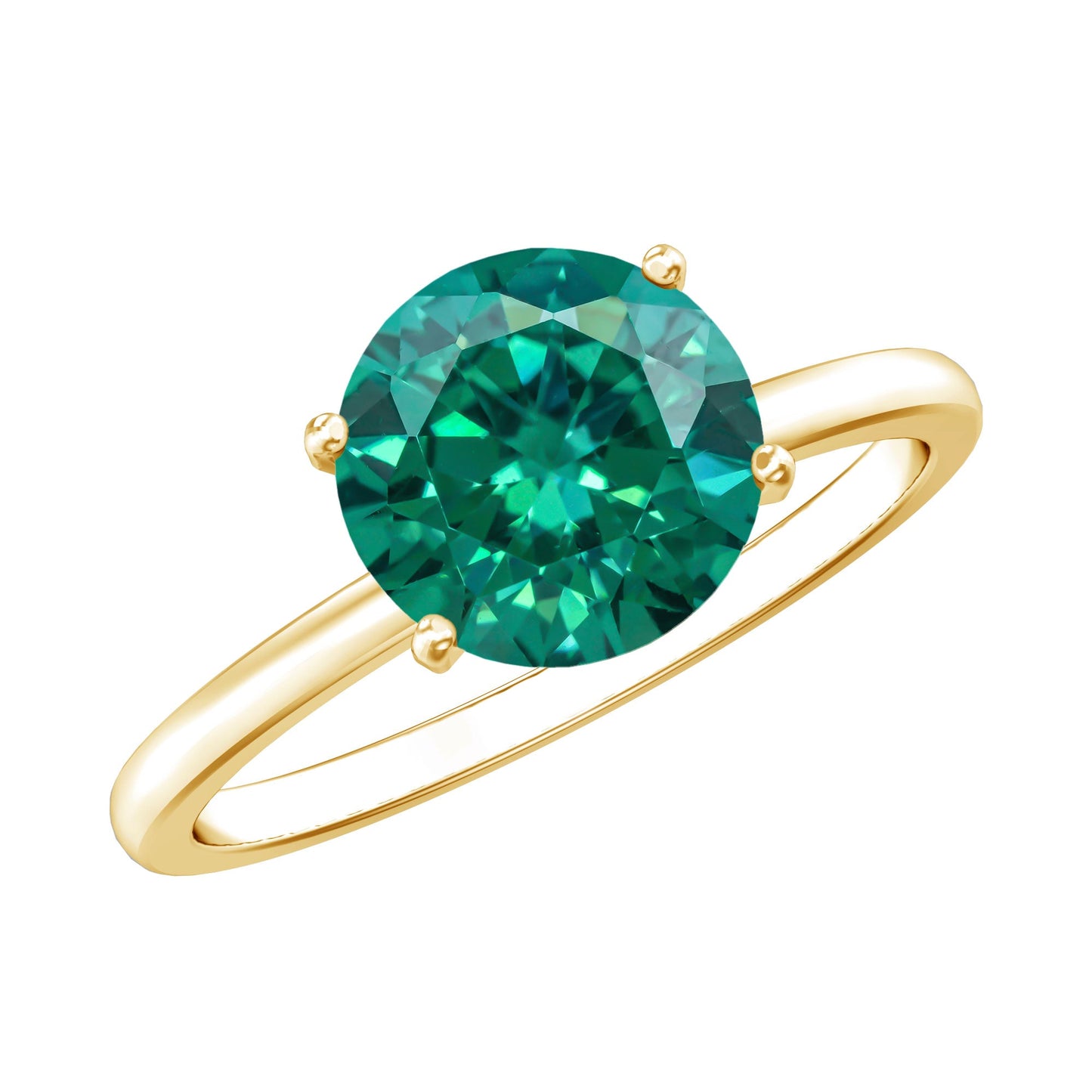 Certified 2 Carat Lab Grown Emerald Solitaire Engagement Ring