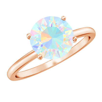 Classic 2 Carat Solitaire Ethiopian Rainbow Opal Engagement Ring