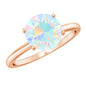 Classic 2 Carat Solitaire Ethiopian Rainbow Opal Engagement Ring