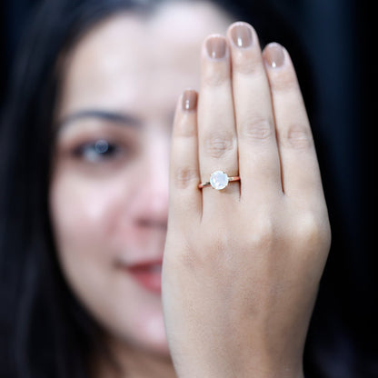 Classic 2 Carat Solitaire Ethiopian Rainbow Opal Engagement Ring