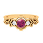 0.4 Carat Pink Tourmaline and Diamond Antique Engageement Ring