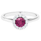 0.45 Carat Pink Tourmaline and Diamond Halo Engagement Ring
