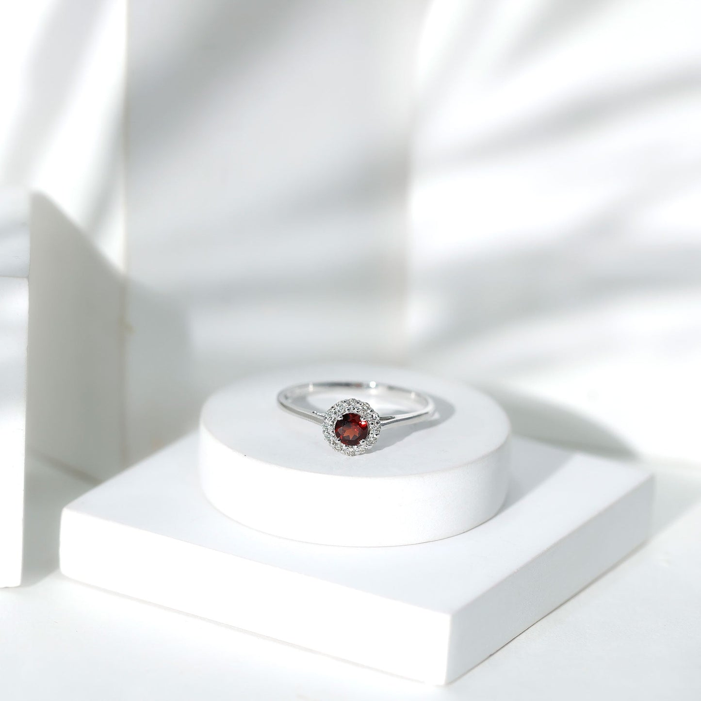 Certified 2.3 Carat Real Garnet Engagement Ring with Diamond Halo