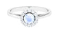0.3 Carat Moonstone and Diamond Floating Halo Engagement Ring