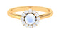 0.3 Carat Moonstone and Diamond Floating Halo Engagement Ring