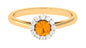 0.45 Carat Fire Opal and Diamond Halo Engagement Ring
