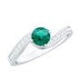 Certified 0.8 Carat Lab Grown Emerald Diamond Bypass Engagement Ring