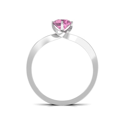 Pink Tourmaline Solitaire Bypass Ring with Diamond