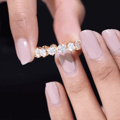 Designer Moissanite Anniversary Band Ring