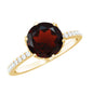 Natural 2.3 Carat Garnet Solitaire Engagement Ring with Diamond