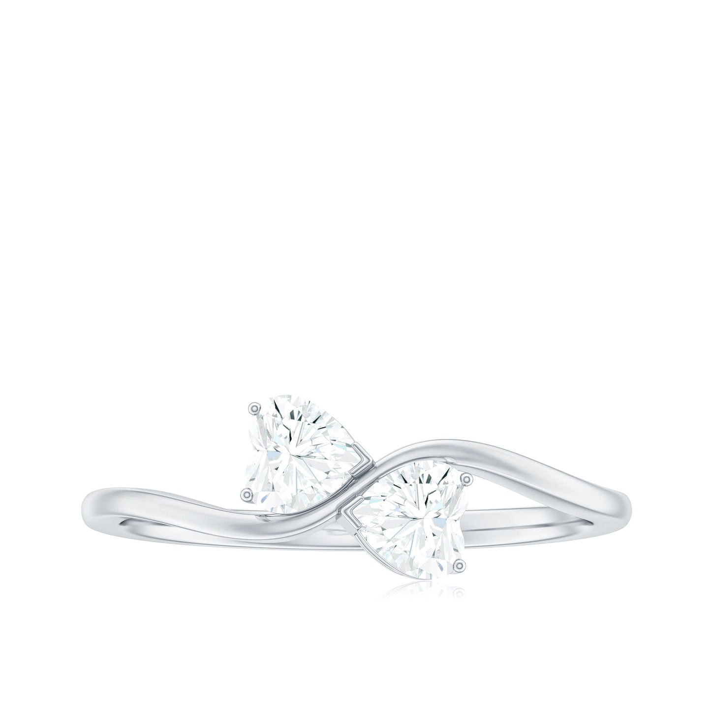 Heart Shape Moissanite Toi Et Moi Promise Ring