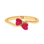 Natural Ruby Toi Et Moi Heart Promise Ring for Women