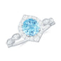 0.8 Carat Aquamarine and Diamond Designer Engagement Ring