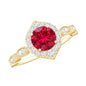 Vintage Style 1.3 Carat Lab Grown Ruby Engagement Ring with Diamond