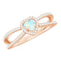 Certified Natural Ethiopian Opal Heart Shaped Engagement Ring with Diamond Halo