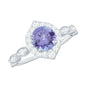 Real 0.54 Carat Tanzanite Vintage Engagement Ring with Diamond