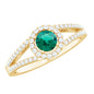 Lab Grown Emerald Diamond Halo Engagement Ring with Certificate