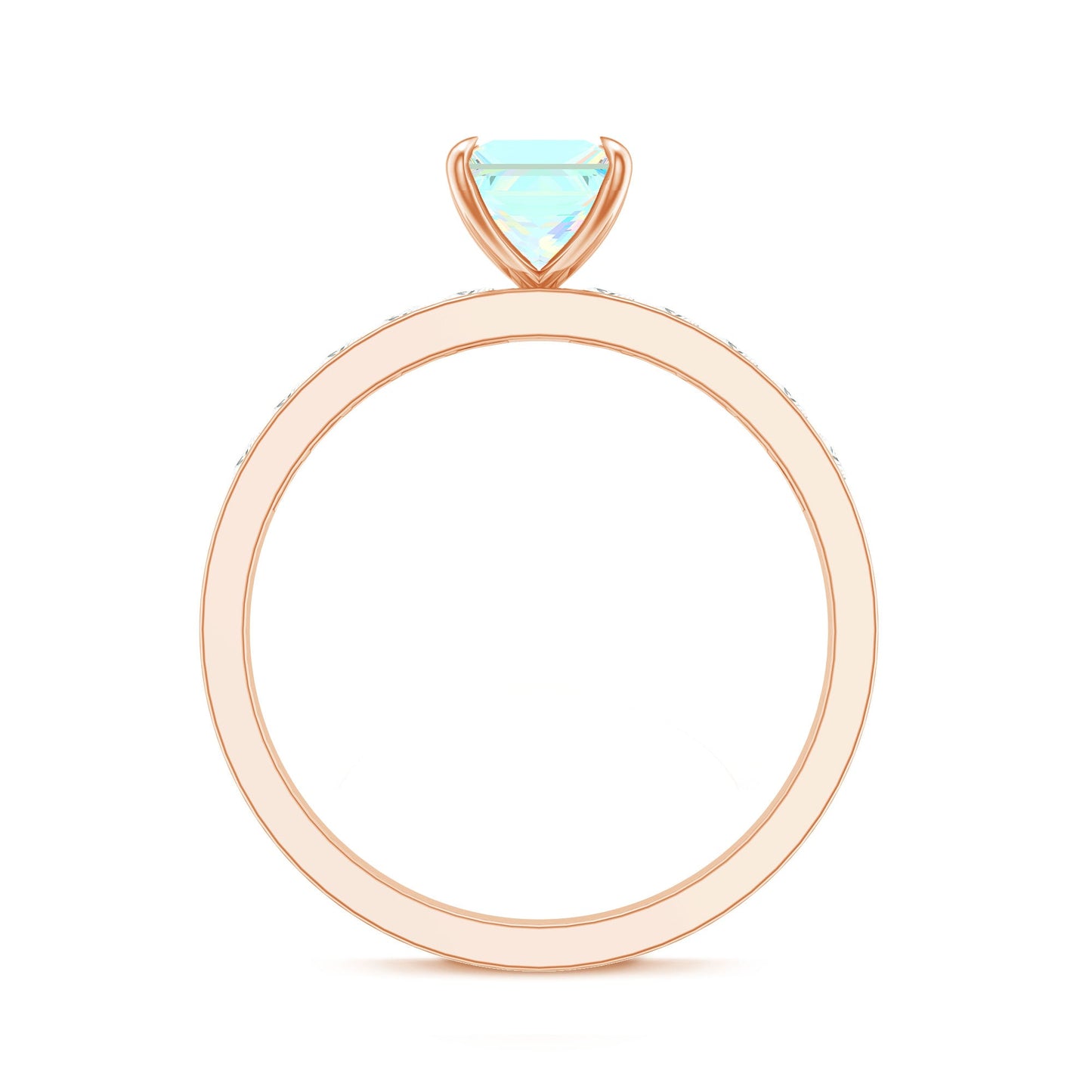 Certified Real Ethiopian Opal Princess Cut Engagement Ring with Diamond
